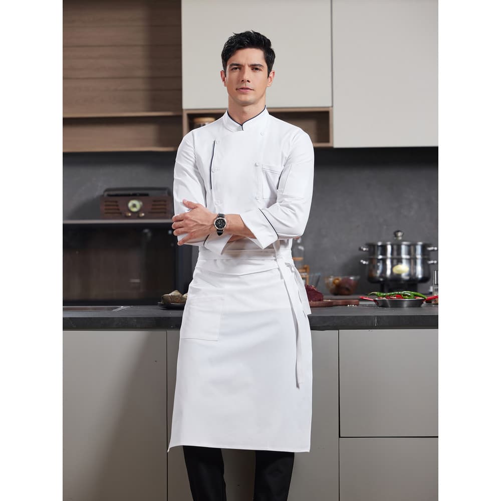 Hotel hotel chinês ocidental restaurante volta roupas de cozinha das mulheres dos homens estiramento de manga comprida o