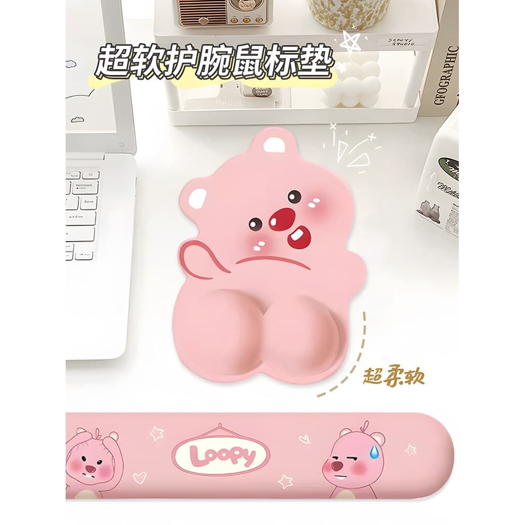 Japonês pequeno castor Mouse pad almofada de pulso teclado de escritório descanso de mão bonito descanso de pulso Anti-d