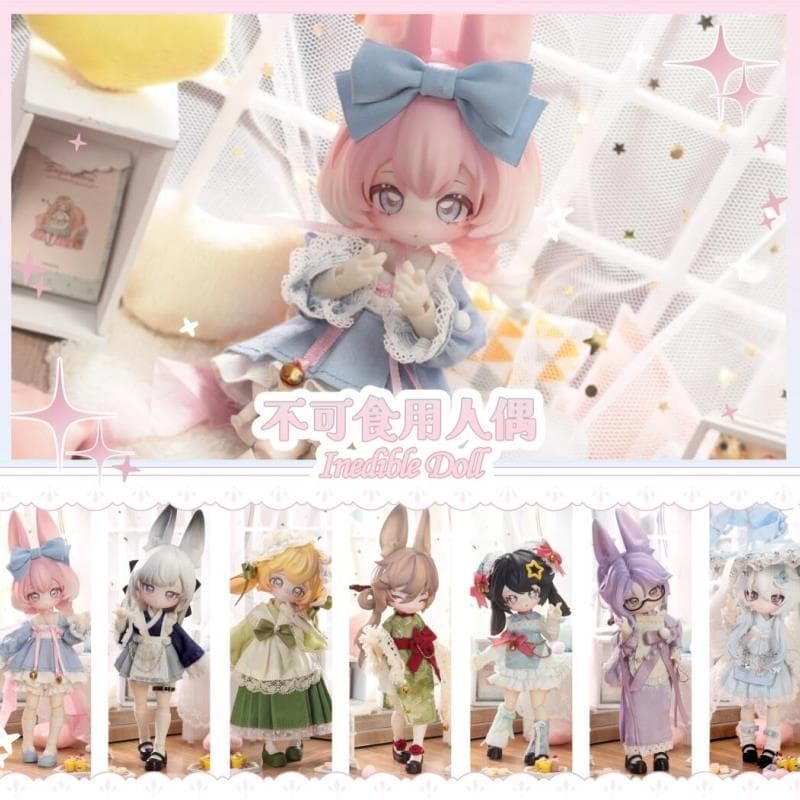 Boneca oficial autêntica não comestível saltando mês tempo coelho 12 pontos BJD caixa misteriosa boneca móvel decoração