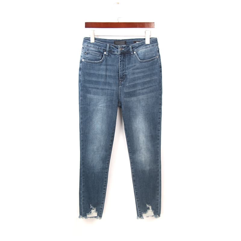 2024 primavera novo estilo nostálgico azul calças magras Jeans feminino comércio exterior pedido Original 100kg tamanho