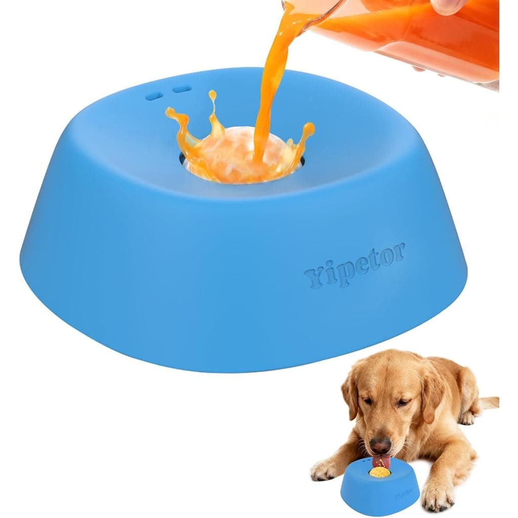 Yipetor Comedouro Lento para Cães para Petiscos Líquidos, [Bola de Enriquecimento com Rolamento] Tigela Lamber para