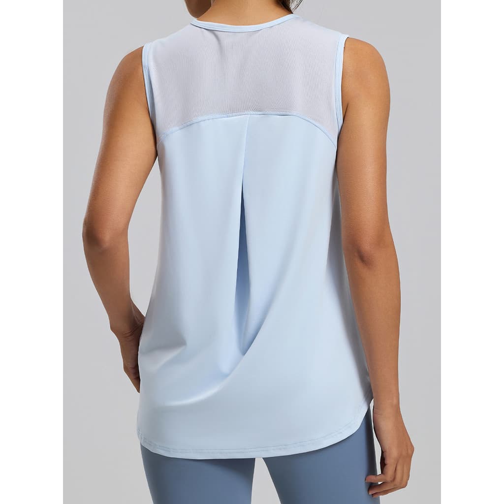 Roupas de Fitness sem mangas de secagem rápida femininas lindas costas gaze costura solta respirável leve blusa de Yoga