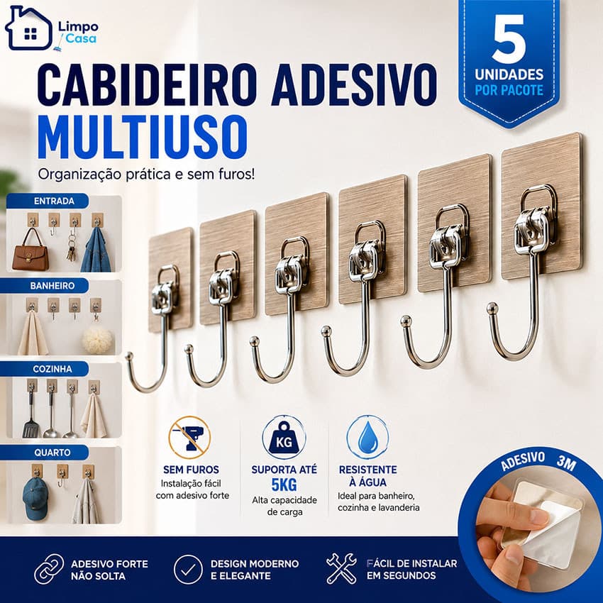 5-30 Ganchos Adesivo Conjunto,Parede e Porta, Ideal para Roupas, Acessórios na Casa & Cozinha