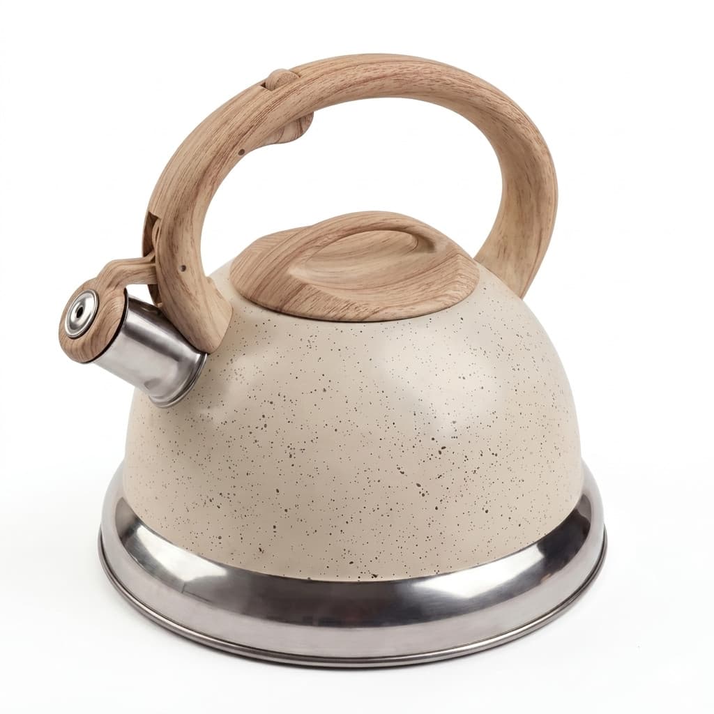 Chaleira De Inox Com Apito 3 Litros Creme Dolce Home
