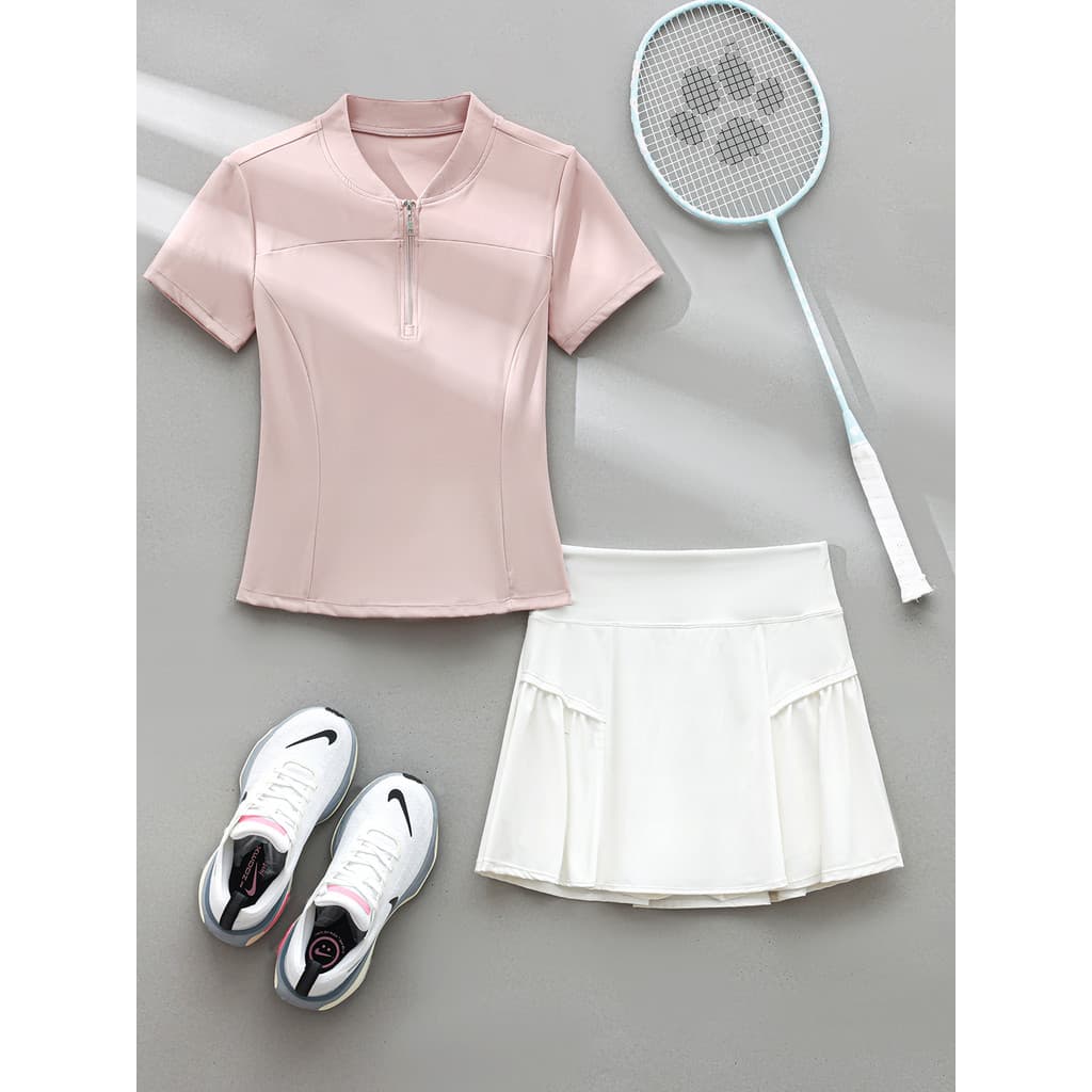 Camisa de Badminton profissional terno feminino 2026 verão novo estilo de manga curta de secagem rápida correndo camisa