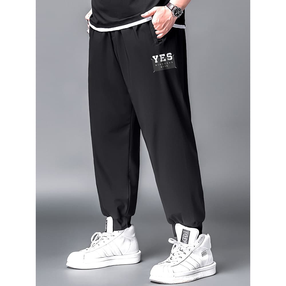 Calças de seda gelo gordurosas masculinas verão novo estilo roupas masculinas tamanho grande Extra grande mais gordura c
