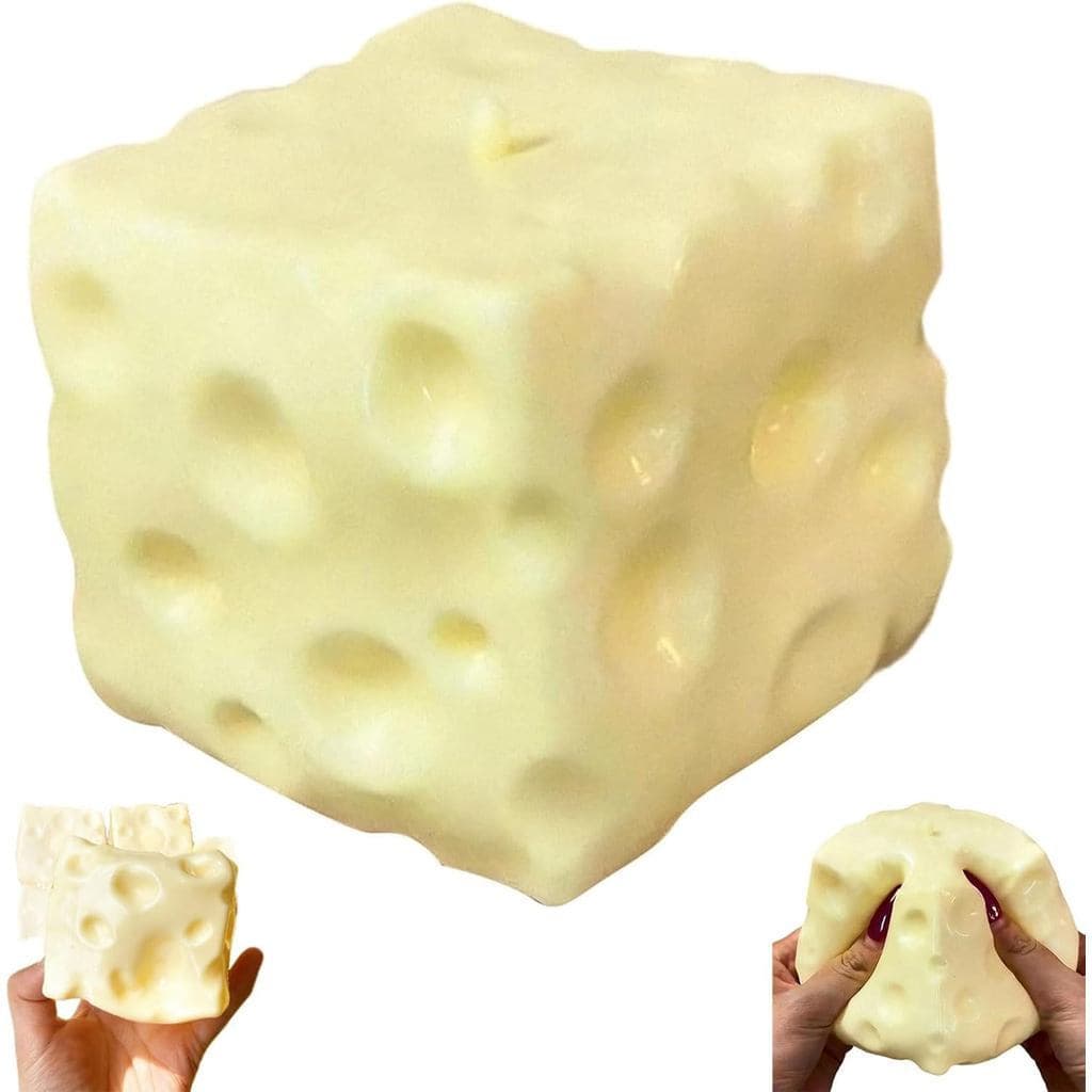Squishy De Queijo Gigante – Brinquedo Sensorial De Ascensão Lenta , Cubo Jumbo Squeeze Para Alívio Do Estresse , Brinque
