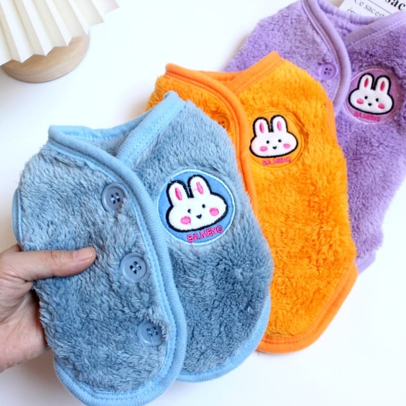 Pet dupla face grosso velo colete roupas para cães Teddy Bichon Pomeranian gato quente outono inverno coelho etiqueta co