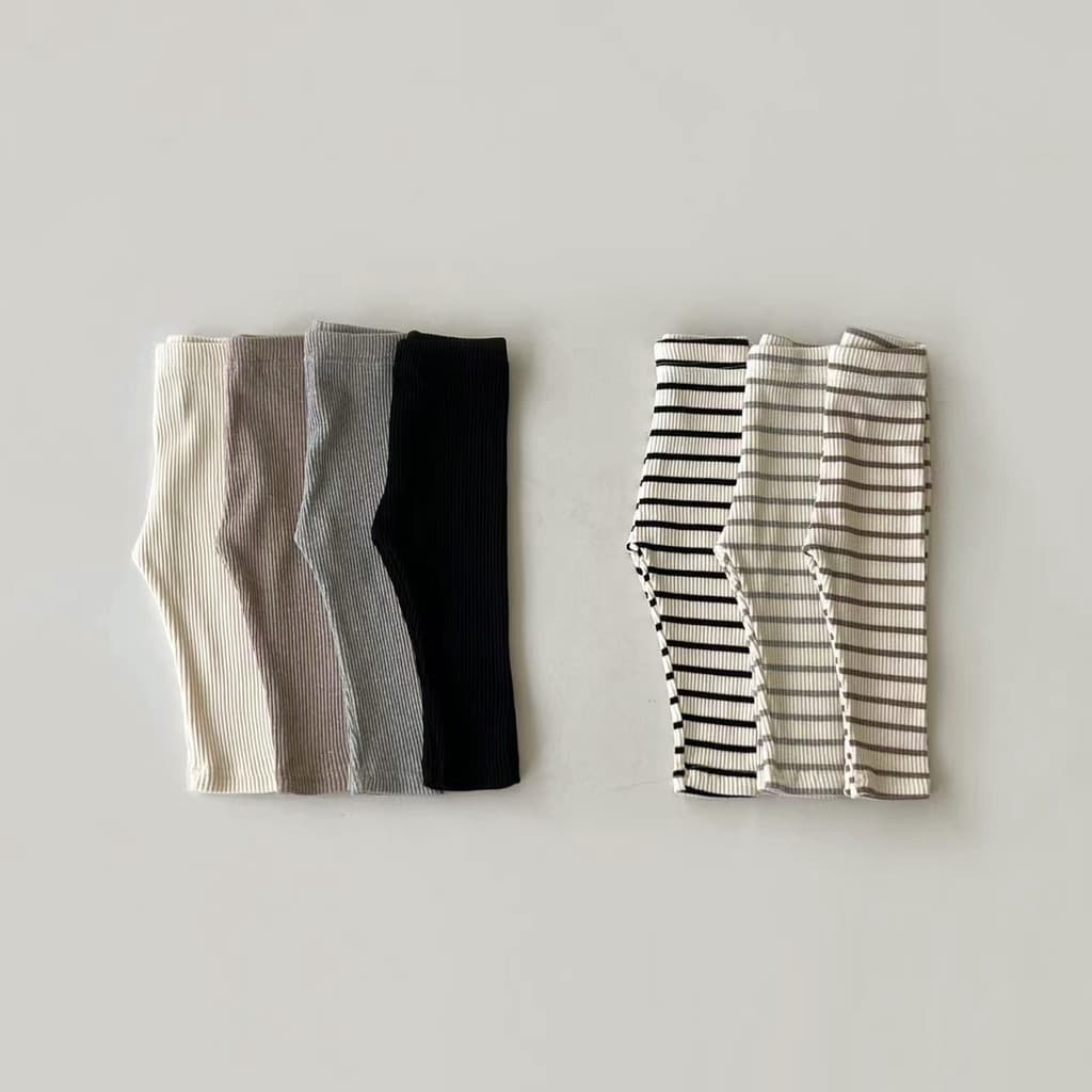 Primavera outono estilo masculino feminino bebê estiramento cor sólida listrado Leggings bebê All-Match magro-ajuste