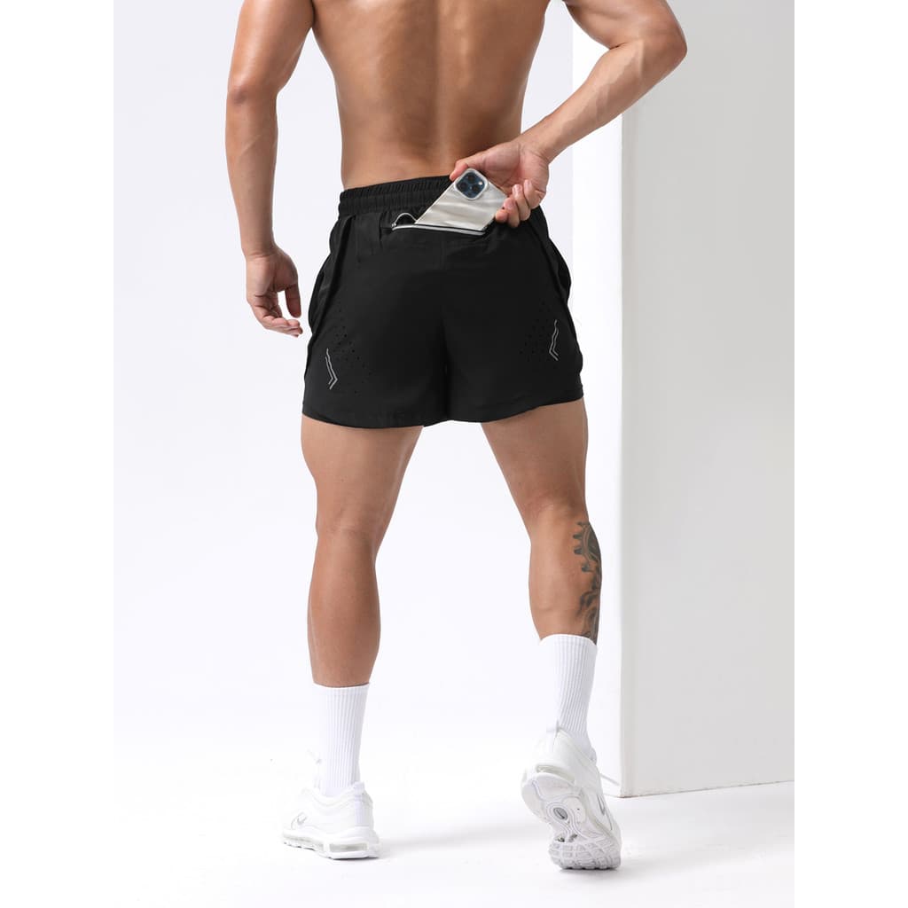 Profissional maratona correndo Shorts masculino forrado dupla camada calças de três pontos verão de secagem rápida espor