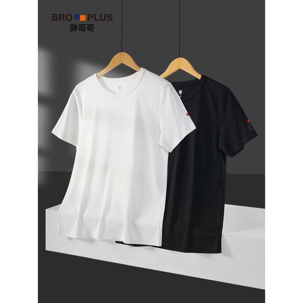 Fat brother fat brother verão plus Size camiseta masculina de manga curta pesado puro algodão solto mais gordura Extra g
