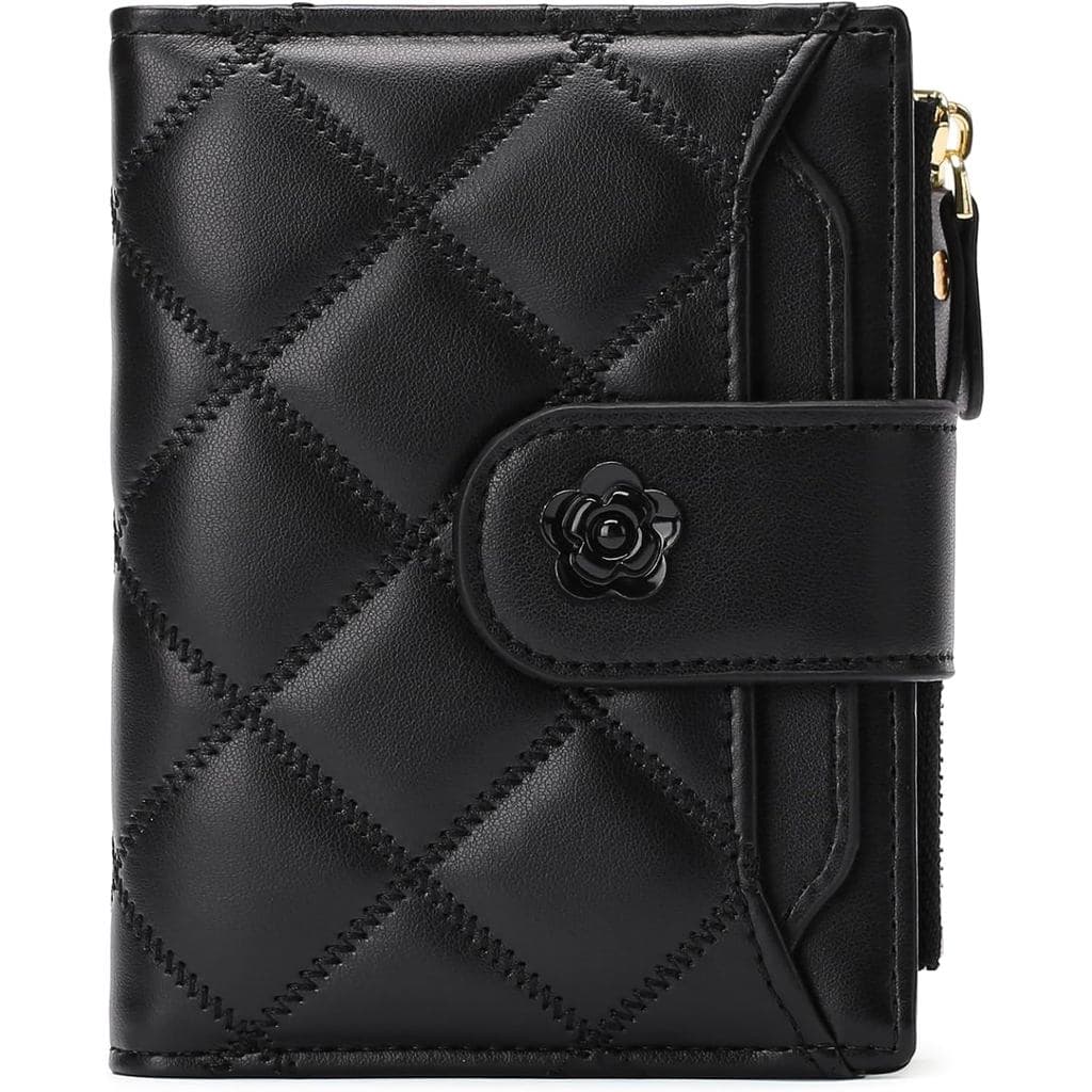 Carteira Feminina de Couro Bifold RNIEGA, Carteira com Bloqueio RFID para Mulheres, Porta-Cartões de Crédito com 15 Comp