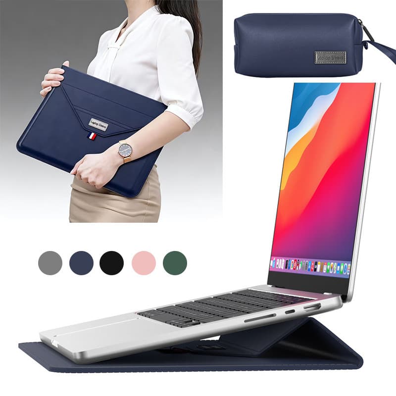 Mochila para notebook de alta qualidade, couro, 13 a 16 polegadas, com suporte e bolsa para carregador