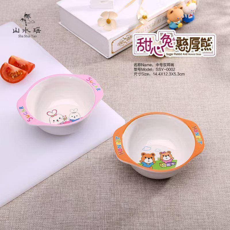 Shanshui Yao Fibra de Bambu Requintado Bebê e Crianças Talheres Bonito Dos Desenhos Animados Tigela de Arroz Prato de Ja