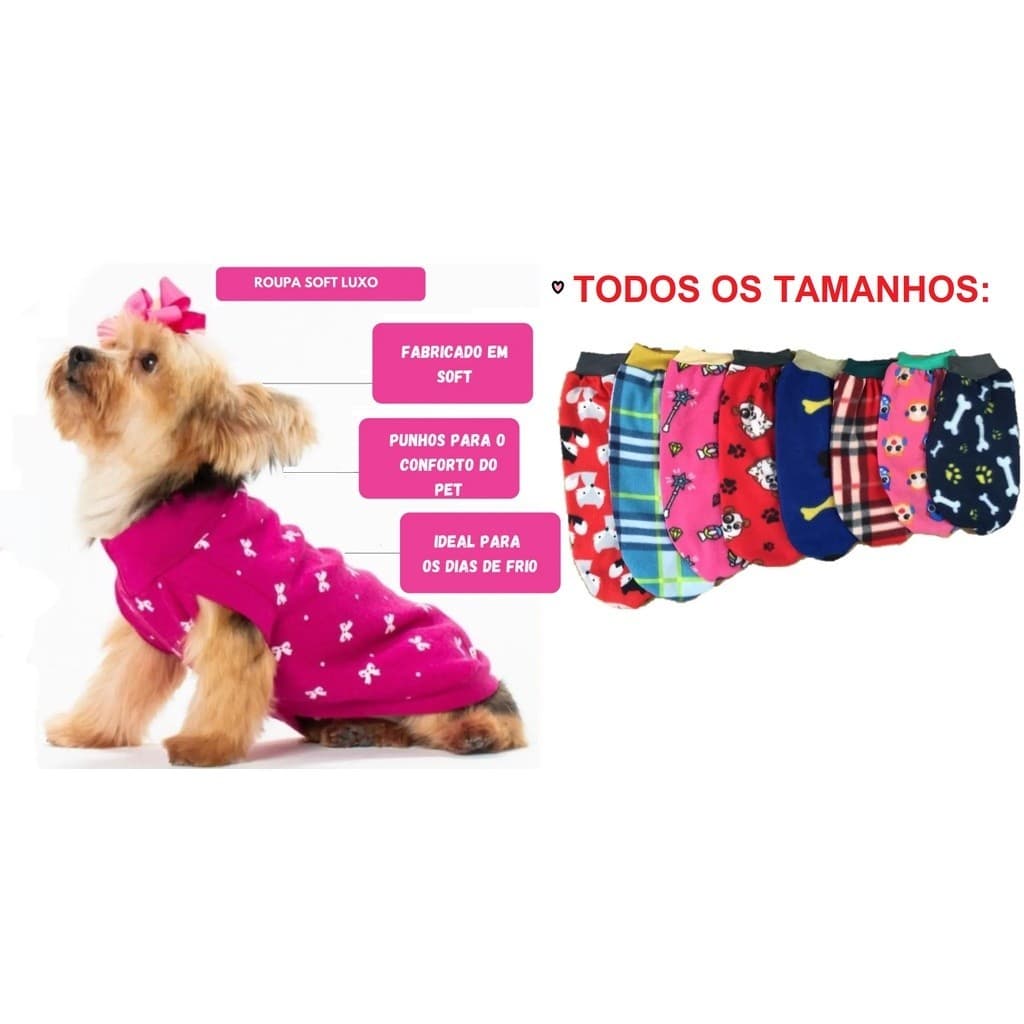 Roupinhas Pets Para Cachorro e Gatos - Roupas Caes Cachorro Premium