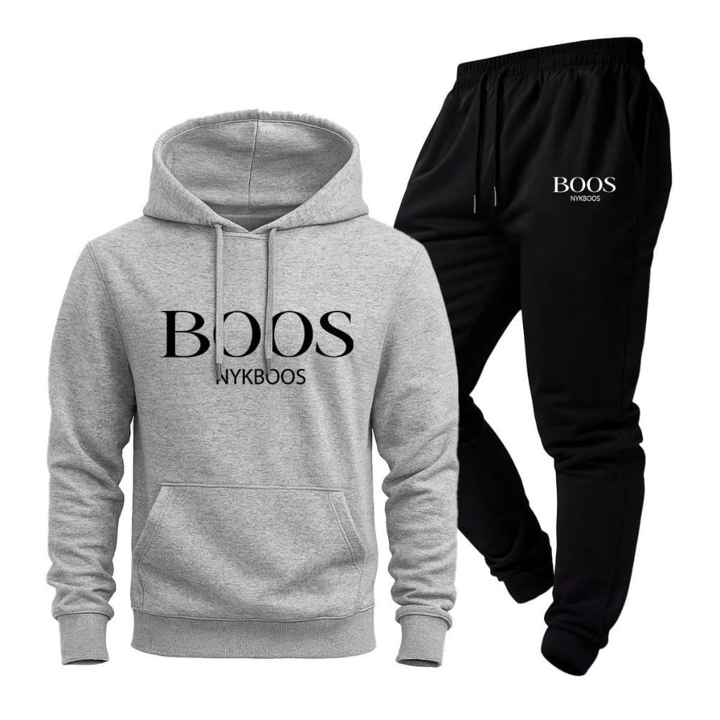 Conjunto Moletom  Calça E Blusa de Frio Capuz Bolso Canguru Unissex  Algodão PROMOÇÃO