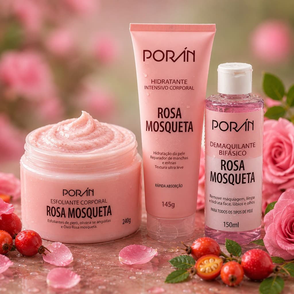 Escolha seu Kit Skin Care Completo Cuidados Com Pele Rosto Rosa Mosqueta Hidratante Esfoliante Demaquilante