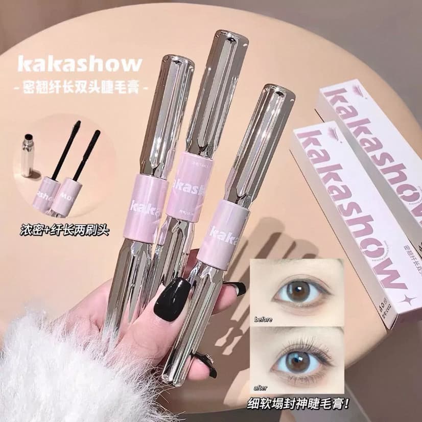 Kakashow Secret curling mais magro Primer de cílios de duas cabeças à prova dwaterproof água à prova de suor à prova de