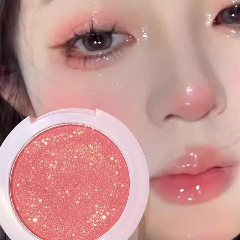 Água fervente branca leite damasco maquiagem ins fino piscando Blush monocromático clareamento puro desejo Rouge ilumina
