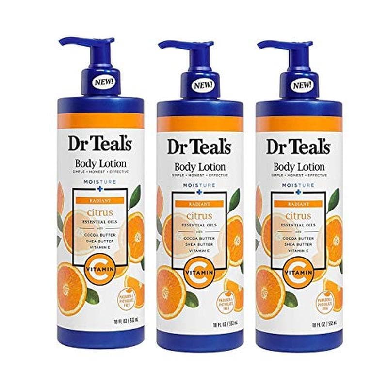 Vitamina C Do Dr Teal & amp ; Conjunto De Presente De Loção Corporal Cítrica (3 Pacotes , 18 Onças Ea .)-Glow Fórmula Ra