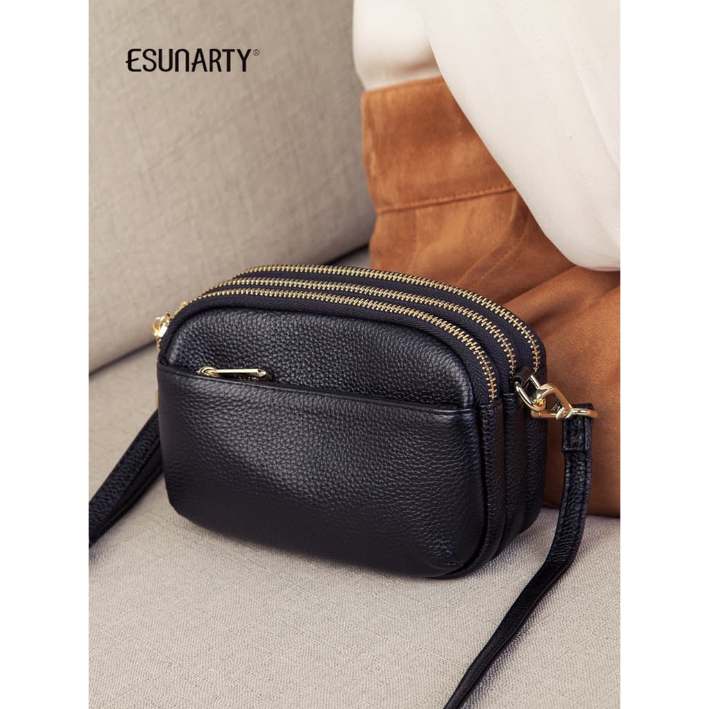 Bolsa feminina bolsa mensageiro 2026 novo estilo na moda couro genuíno pequena bolsa quadrada feminina moda All-Match ou