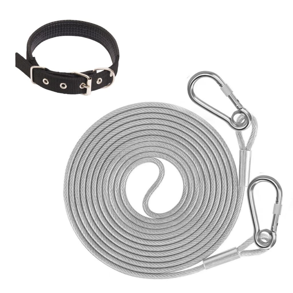 Conjunto de coleira para gato e cachorro de estimação, incluindo coleira, corda de segurança rotativa antiferrugem multi