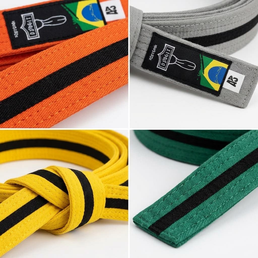 Faixa Jiu Jitsu BJJ Brasileira Profissional Fita Preta Alta Durabilidade E Resistência Padrão Oficial Academias