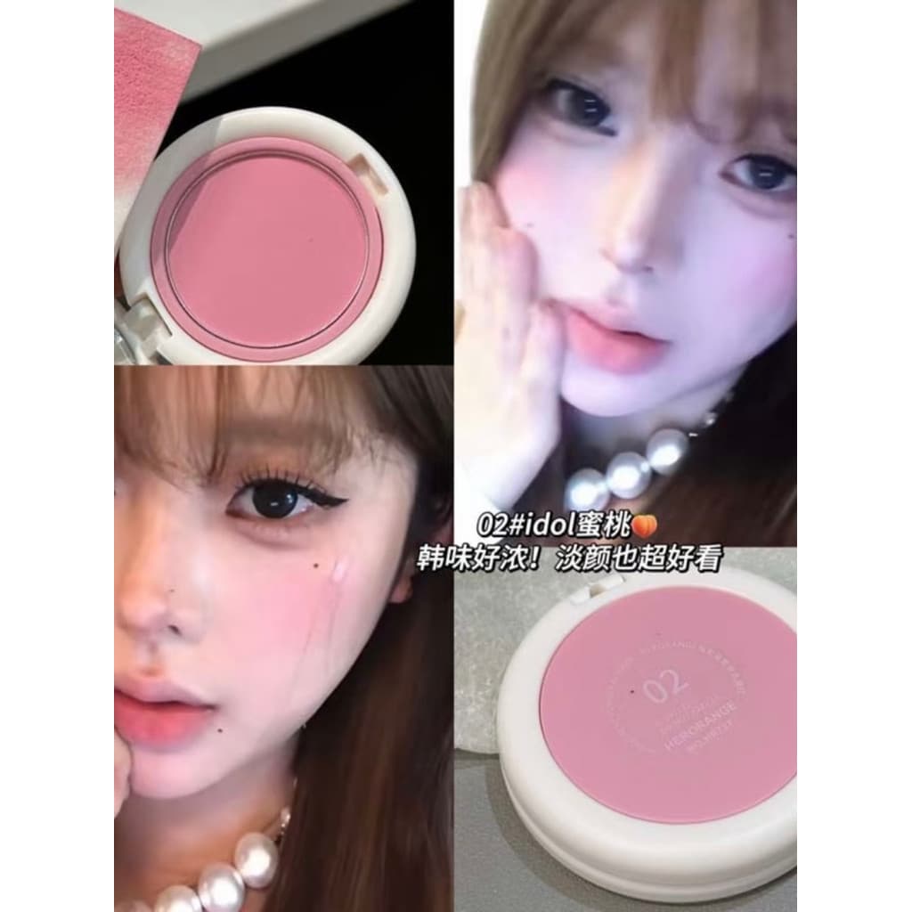 HERORANGE Coreano Doce Menina Diário Blush Luz Maquiagem Blush Azul Blush Roxo Encolher Expansão Cor Reparação Clareamen