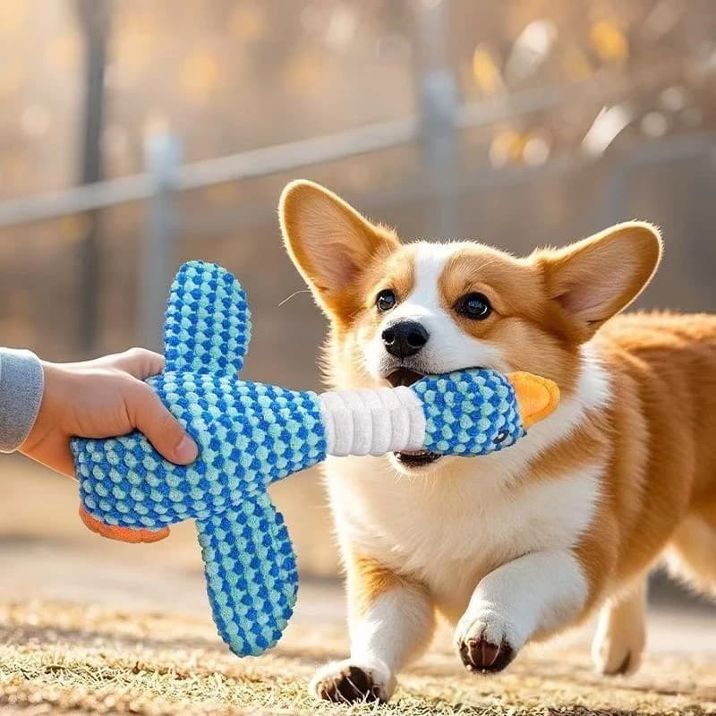 Brinquedo de Pelúcia para Cachorro Forma de Pato com Som Quacking Mordedor Interativo