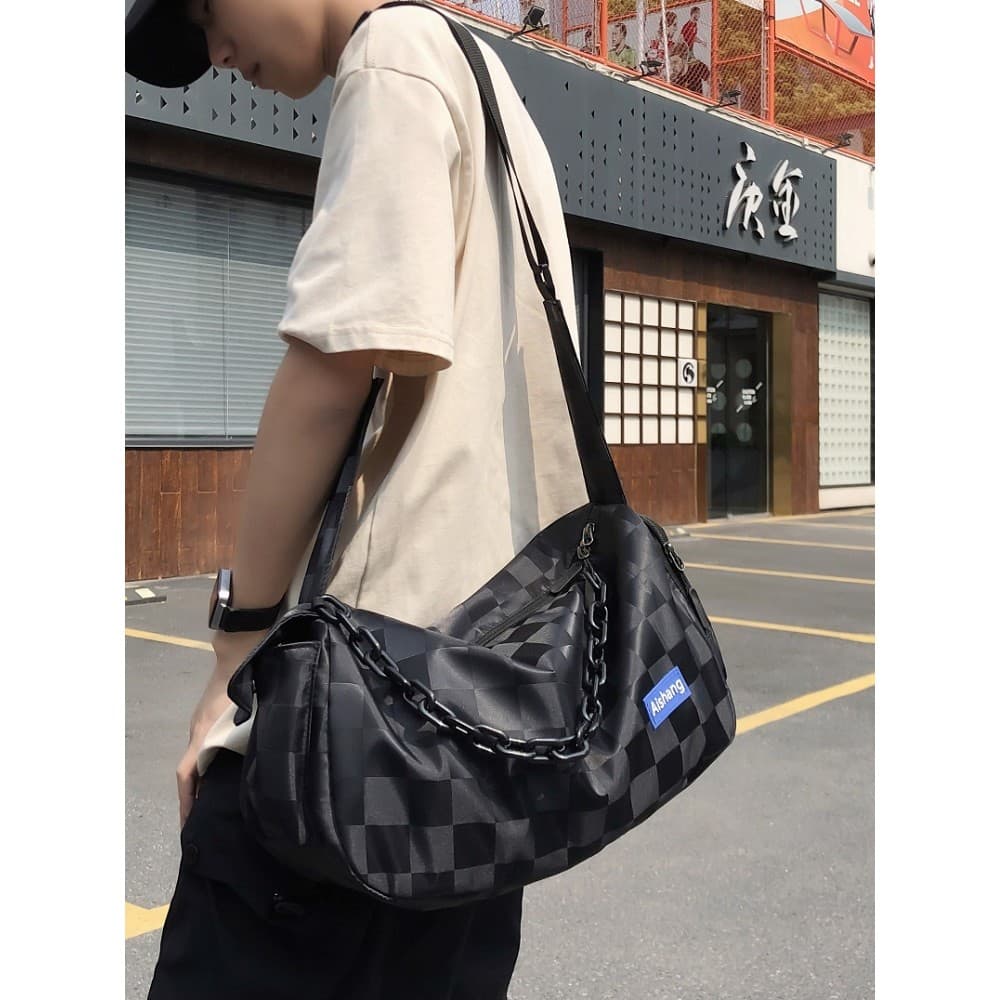 Bolsa de ombro esportiva masculina, grande capacidade, lazer, viagem, academia, moda, High-End, bolsa mensageiro de um o