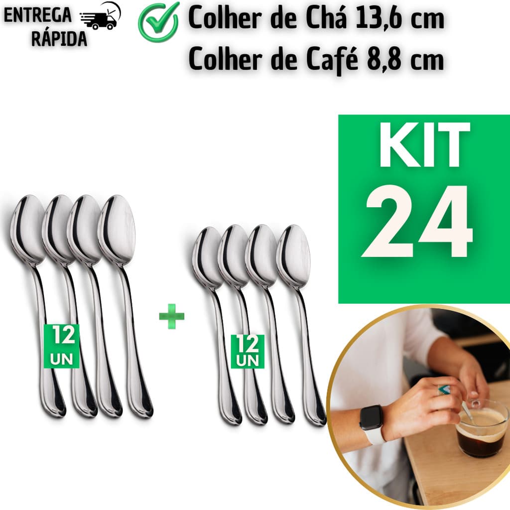 Colheres de Chá e Café Inox Premium Não Enferruja Alta Qualidade para Casa Cozinha Confeitaria Chocolate Mãe