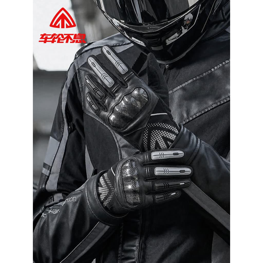 Roda luvas infinitas ciclismo motocicleta fibra de carbono resistente ao choque luvas verão tela sensível ao toque Anti-