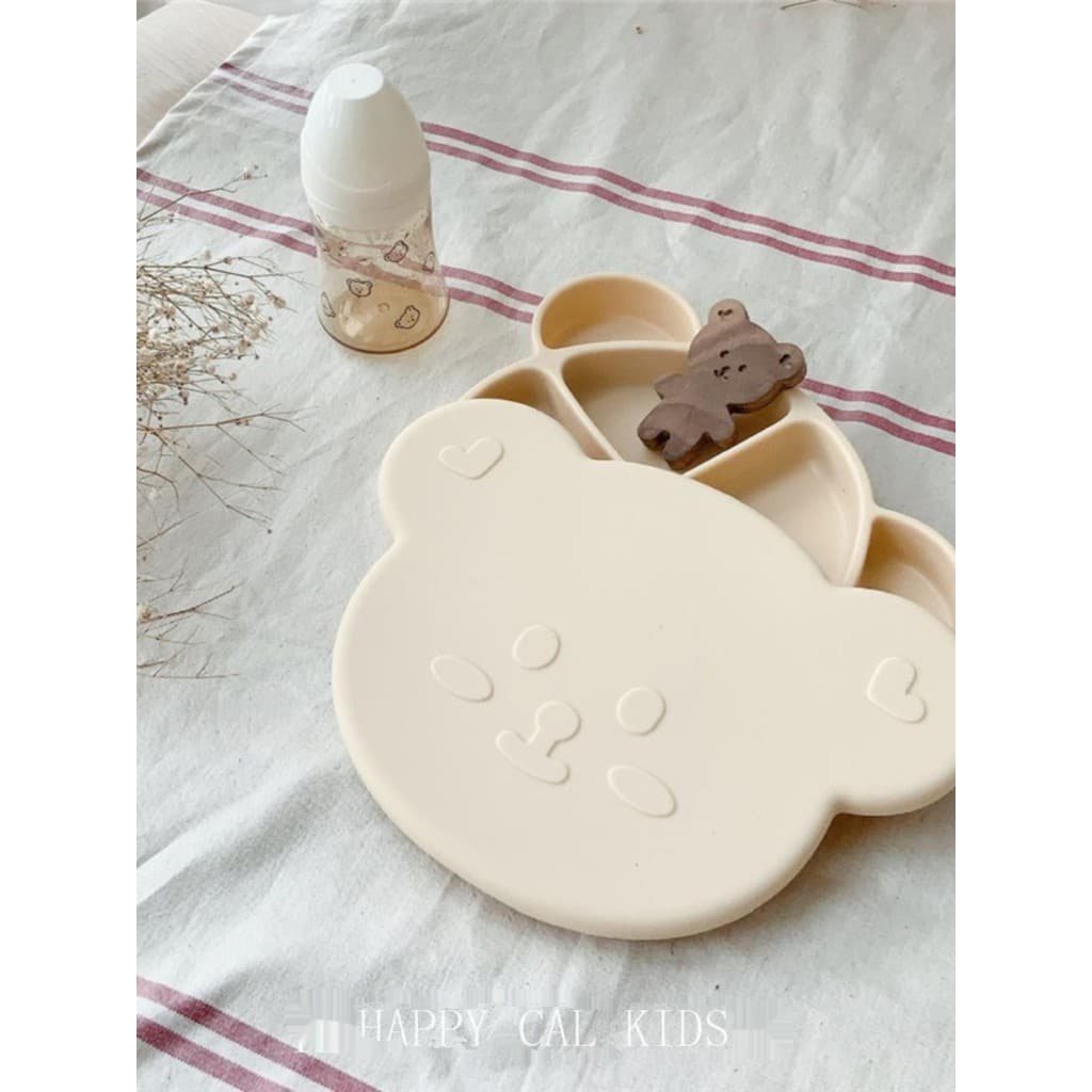Coreia coreia ins prato de jantar do bebê crianças Silicone complementar tigela de comida compartimento dos desenhos ani