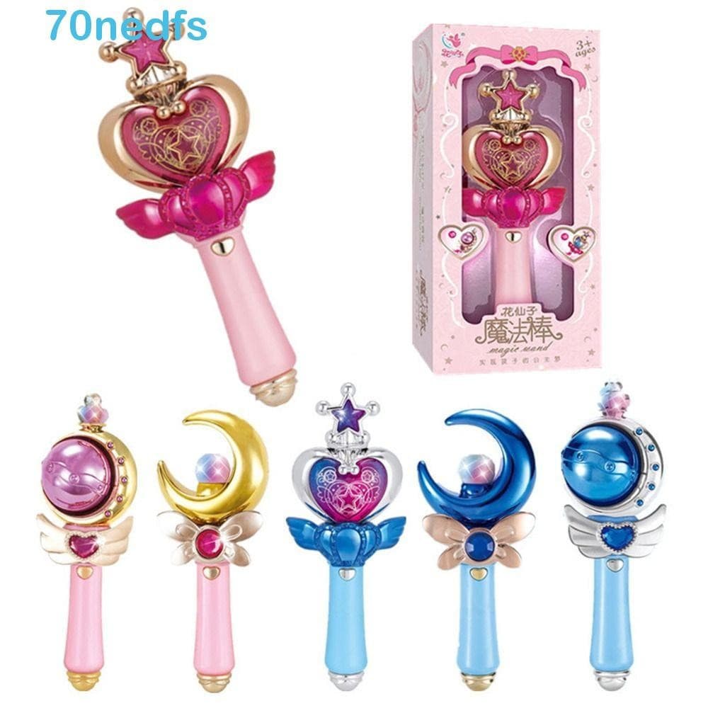 NEDFS Varinha Mágica Para Meninas , Bastão De Fada Com Luz Led Efeito Sonoro De Desenho Animado Brilhante