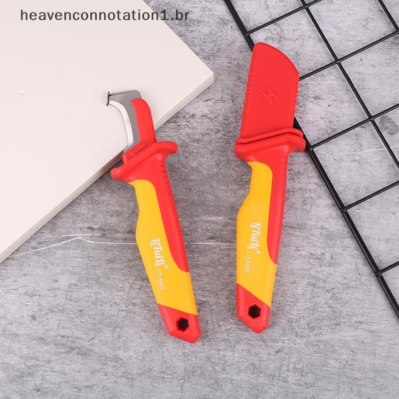 heav Nova Faca Eletricista Isolada Cabo Descascamento Recortes Fio Fixo Ferramenta Manual BR