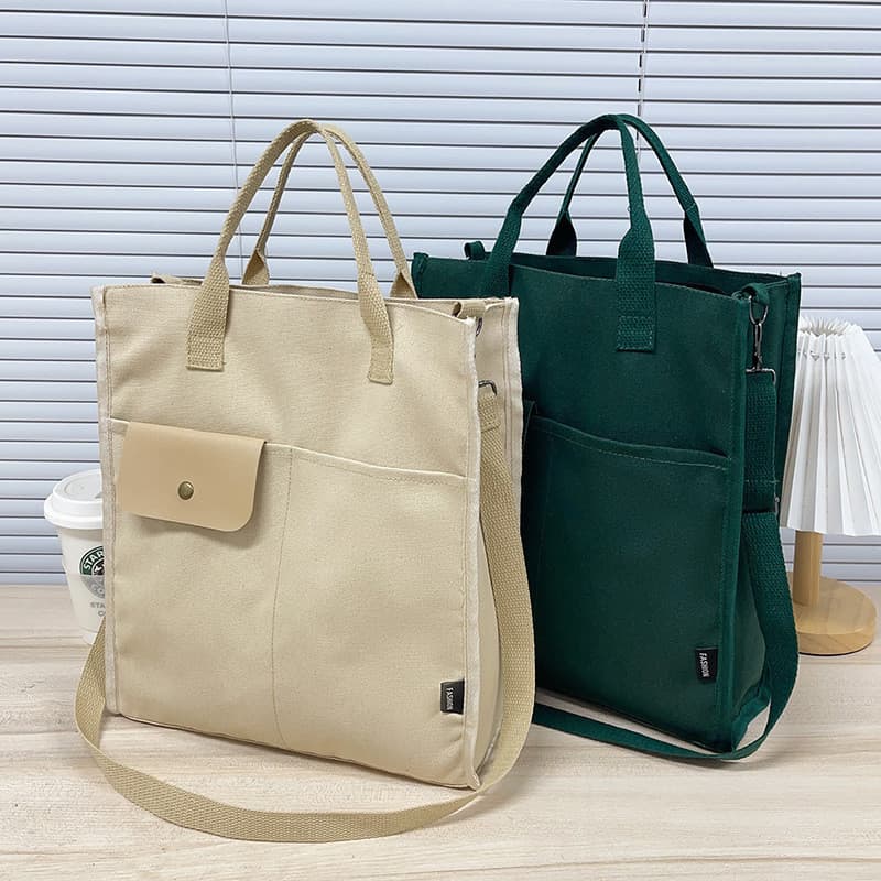 Bolsa de lona feminina grande capacidade 2023 novo estilo na moda outono inverno simples bolsa de ombro All-Match Casual