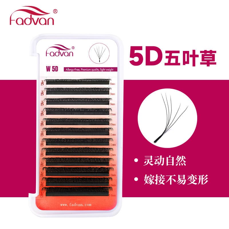 Cílios postiços Fadvan de cinco folhas, cílios enxertados com efeito de grama florida, cílios lash5dw0.07cd 6MCR