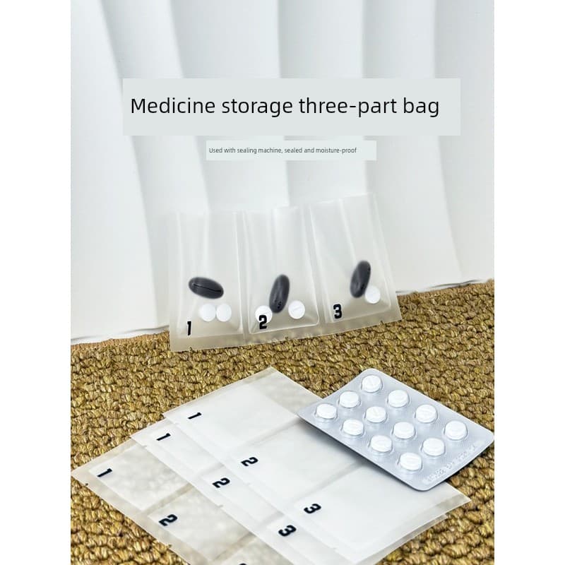 Saco de embalagem de três grades transparente produto comestível livre colher de medicina adesivo com máquina de selagem