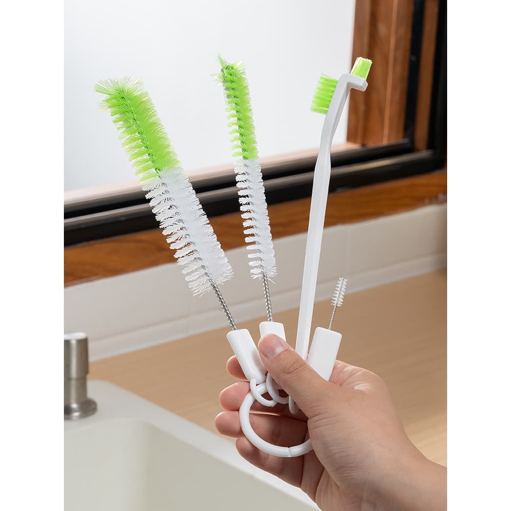 Bule escova bico conjunto de escova de limpeza cerdas duras palha escova copo tampa lacuna cozinha pequeno Mini copo esc