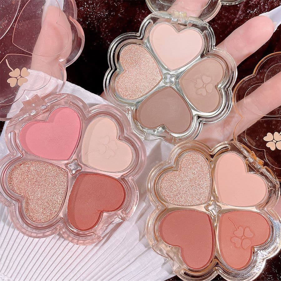 Paleta de sombras de quatro cores, cor terra, fosco, alto brilho, perolado, brilho, à prova d'água, paleta de sombras di
