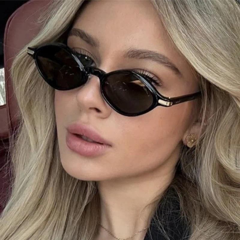 Retro Irregular Quadrado Óculos De Sol Ao Ar Livre Na Moda Pequeno Quadro Preto Tons UV400 Unisex Eyewears