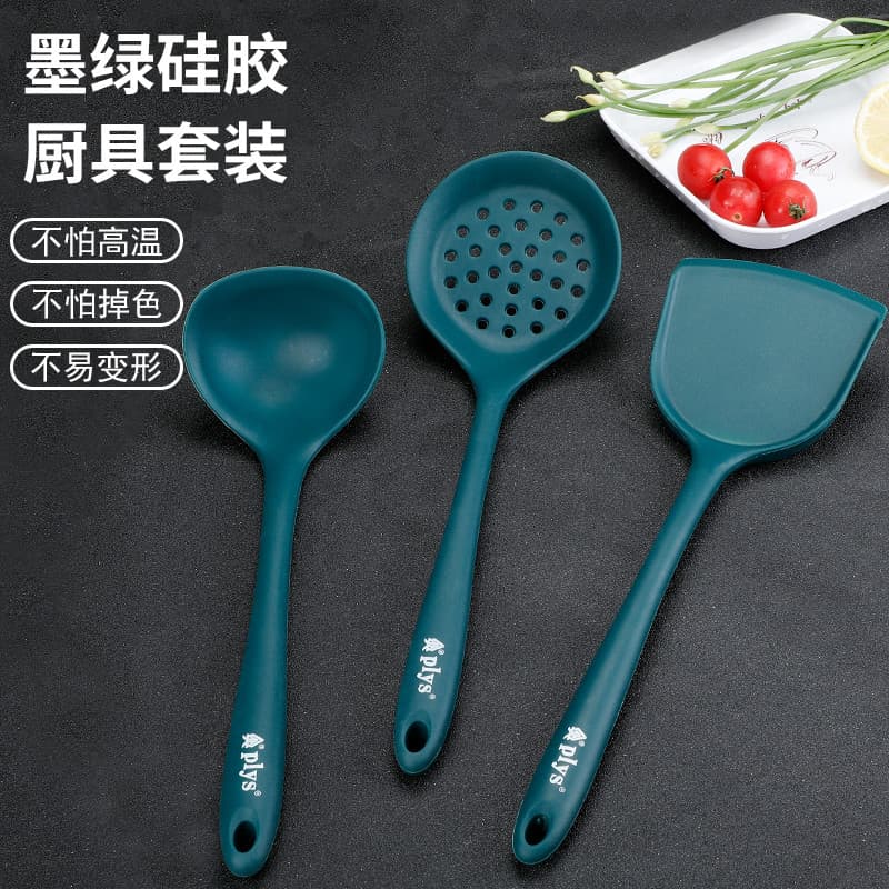 Espátula de Silicone espátula de cozinha doméstica resistente a altas temperaturas Anti-escaldante espátula coador colhe