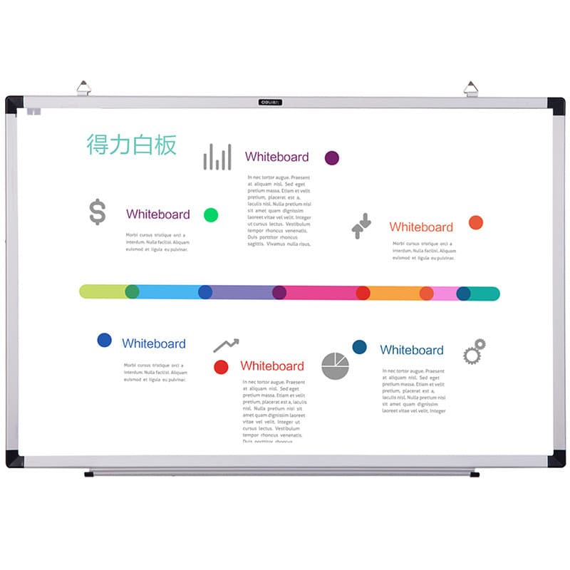 Quadro branco Deli78547851/7852 Quadro negro 90 * 60 cm Quadro branco suspenso magnético Envio de uma peça