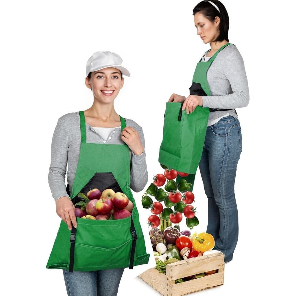Avental de Jardinagem com Bolsos para Mulheres e Homens, Avental Lavável para Colheita, Presentes de Jardinagem MG31