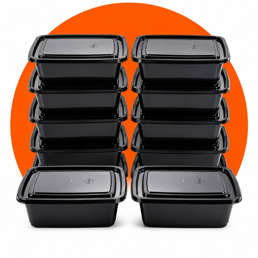 Kit 2,4,6,8,10 Potes Retangulares 6L Grande Organizador Multiuso Cozinha Despensa Armário Preto