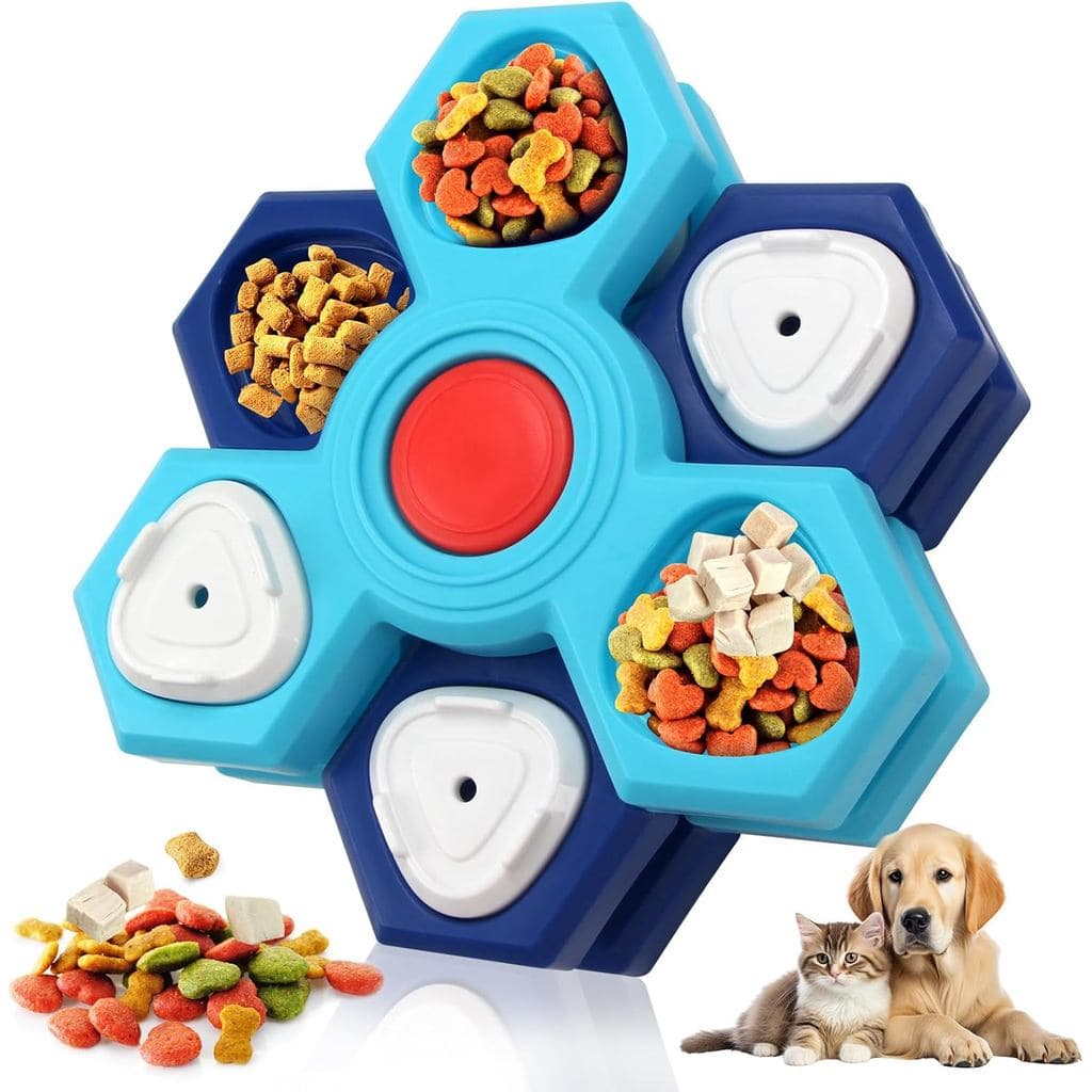 Brinquedos de Quebra-Cabeça para Cães com 4 Níveis, Brinquedo Interativo Giratório para Cães para Treinamento de QI e En