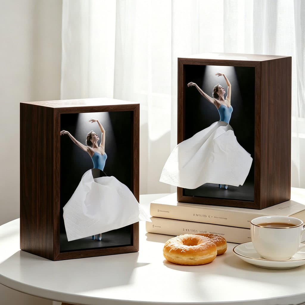 Caixa de tecido de balé Paris High-End dança menina guardanapo caixa Desktop quarto decoração criativa caixa de papel