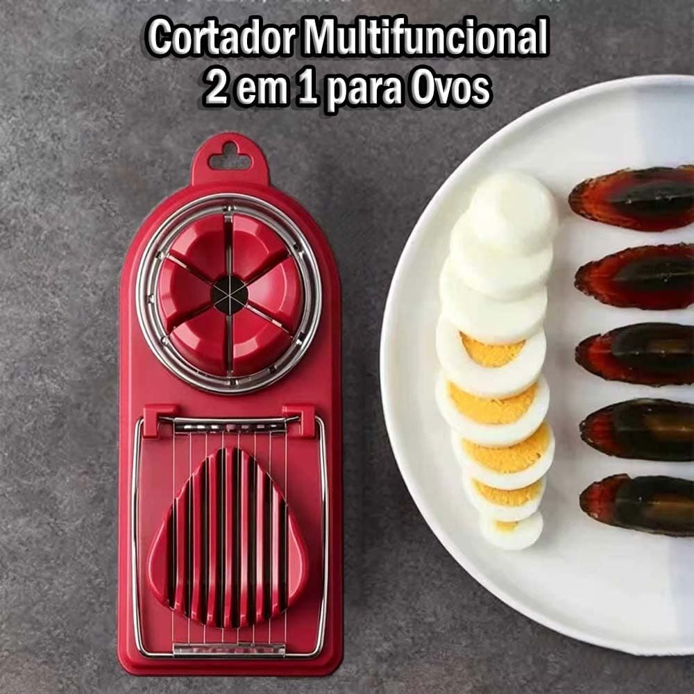 Cortador Multifuncional 2 em 1 para Ovos – Corta e Fatia Ovos, Manteiga e Queijo！