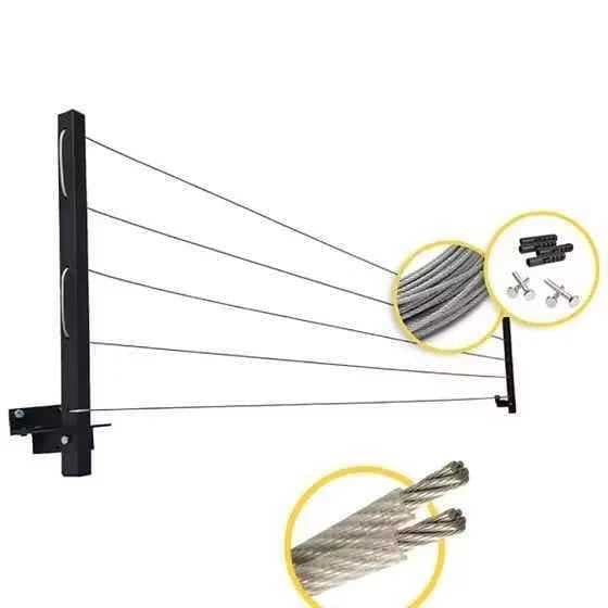 Varal Roupa Articulável de Aluminio Parede Até 80Kg Praticidade no dia a dia + Kit Instalação