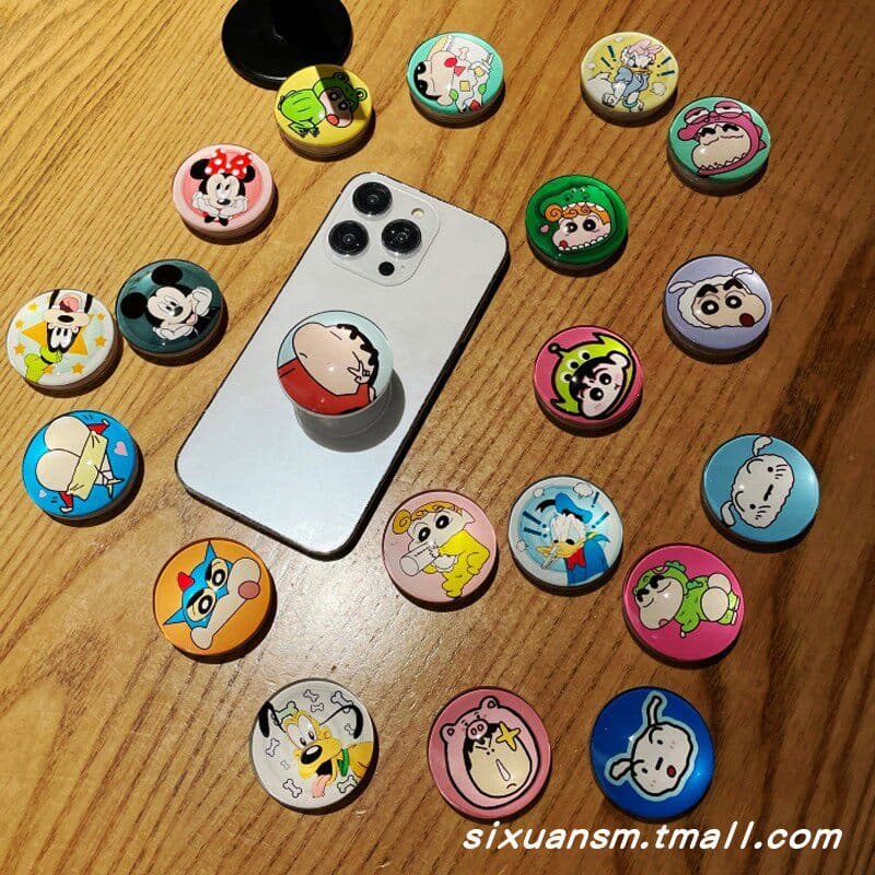 magsafe popsocket griptok magsafe Nicho INS Anime Cartoon Cute Crayon Shin-Chan Bola de cristal de vidro magsafe Suporte